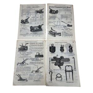 Antique Kendall & Whitney Farm Catalog Pages Lawn Mowers Harrows Dairy Tools